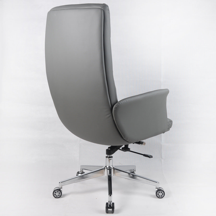 MOROCCO Executive Office Chair | Premium High-Back Ergonomic Chair with Leather Finish & Chrome Base | Adjustable Luxury CEO Chair