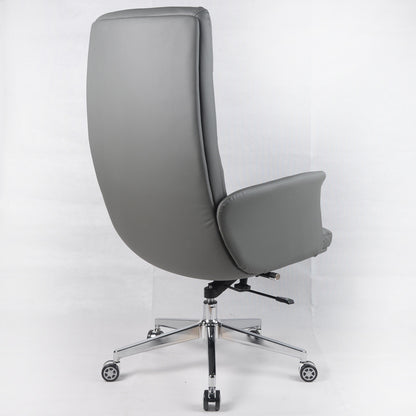 MOROCCO Executive Office Chair | Premium High-Back Ergonomic Chair with Leather Finish & Chrome Base | Adjustable Luxury CEO Chair