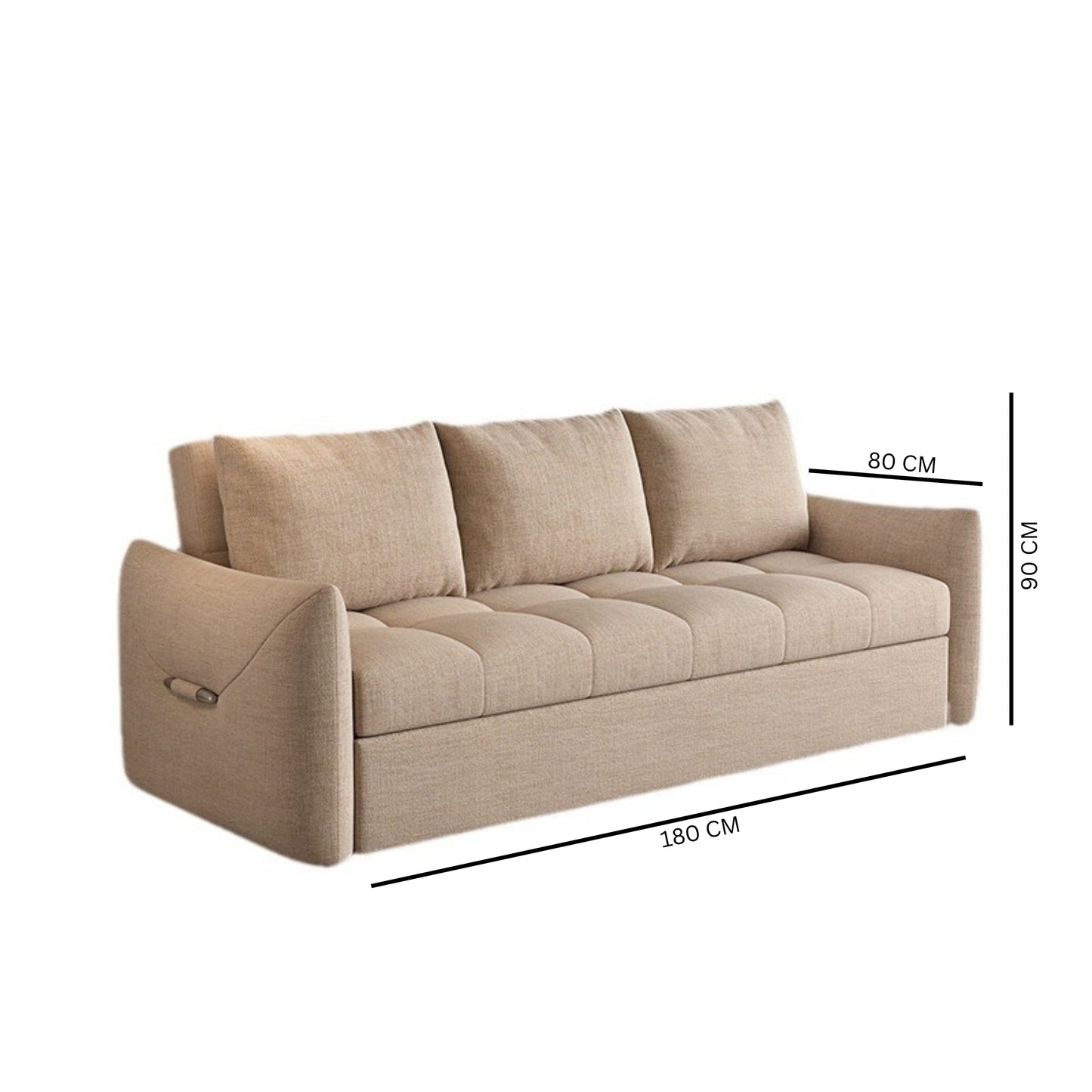 VERITAS Sofa Cum Bed | 3-Seater Convertible Sofa with Storage | Customizable Color Premium Fabric Sleeper Sofa
