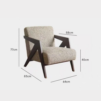 SYNERGY Accent Chair | 100% Nilambur Teak Wood | Modern Upholstered Lounge Chair for Living Room & Office